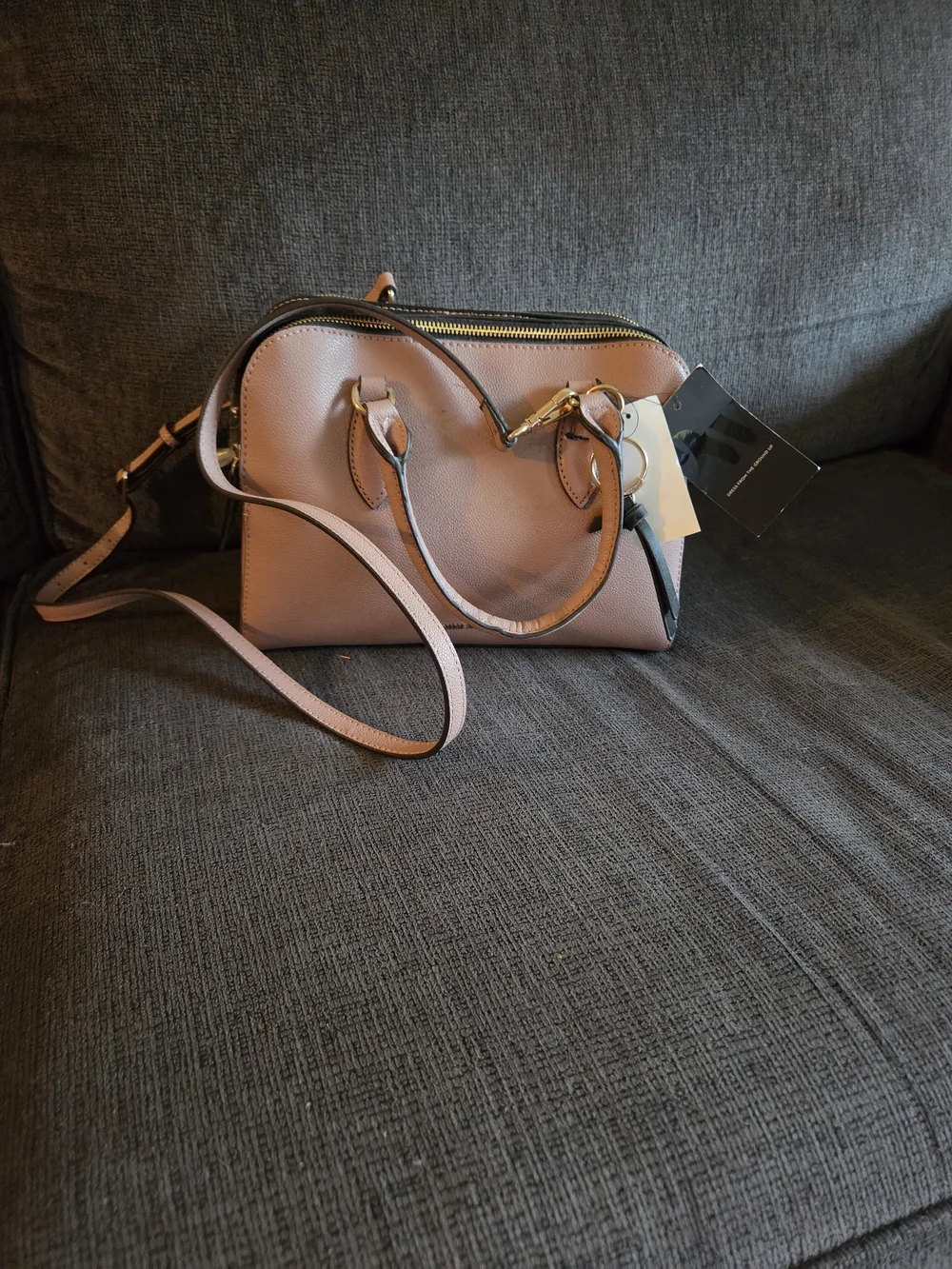 Nine West Blush Pink Dome Satchel with Gold Hardware